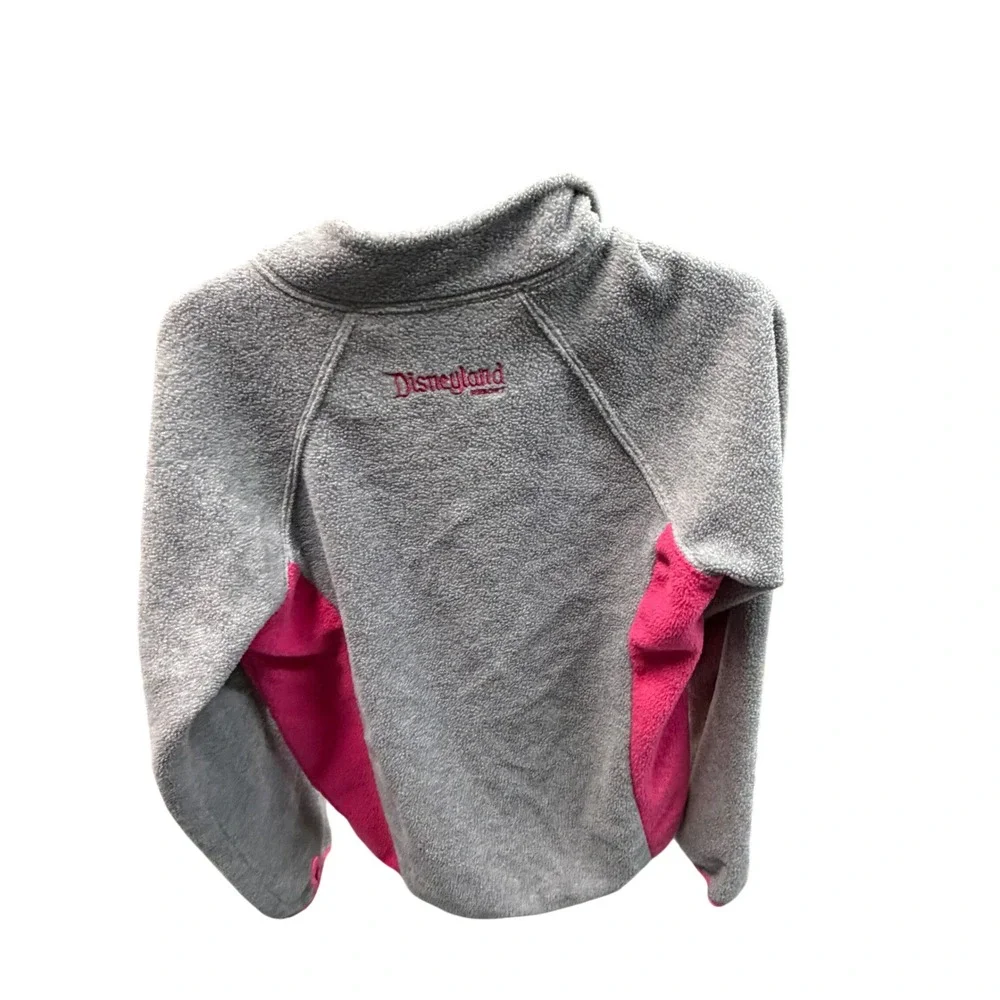 Disney Parks Kids Grey Pink Mickey Minnie Mouse Fleece Zip‎ Jacket Thumbholes L